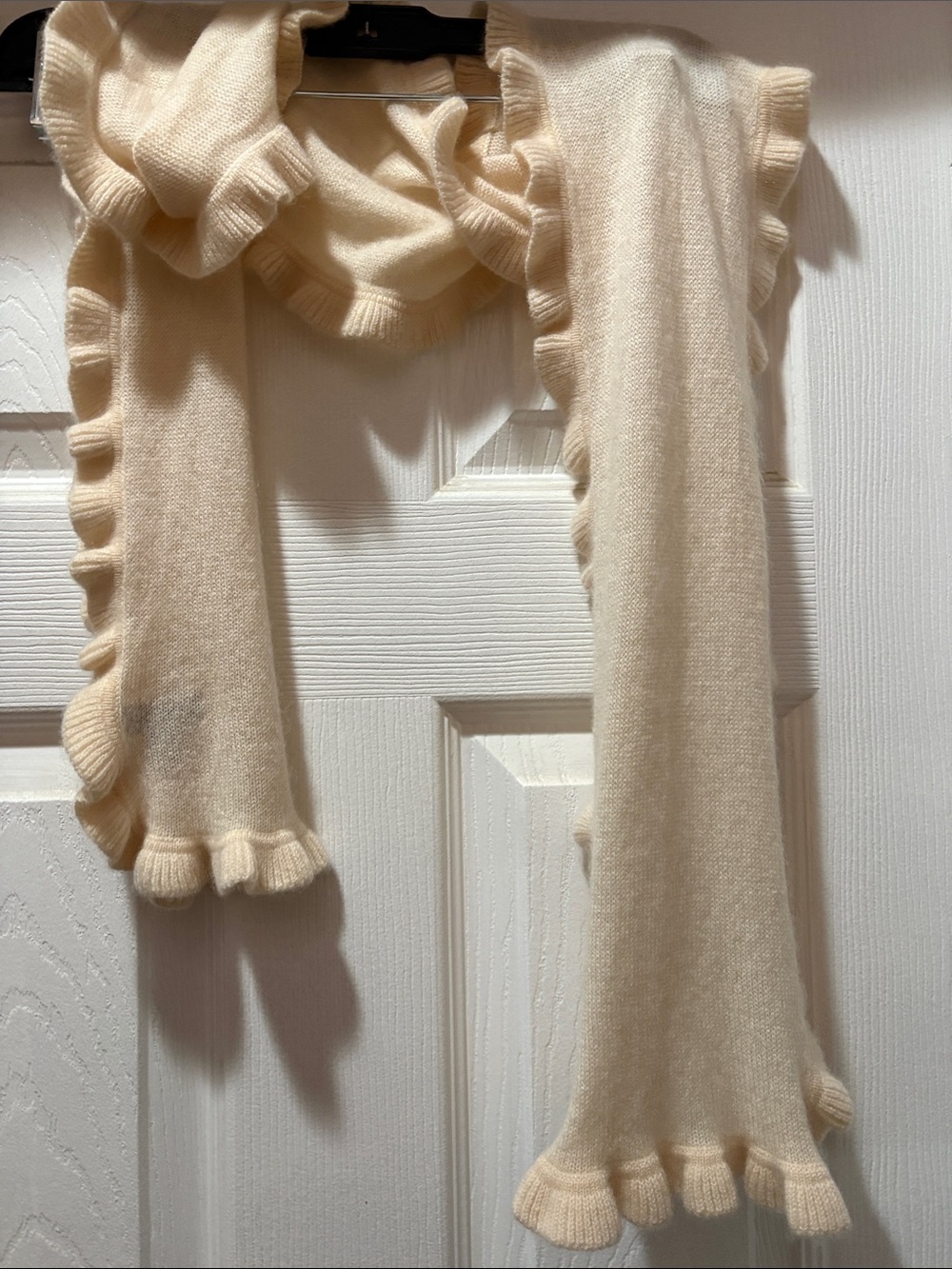 Charter Club SUPER SOFT Cream Ruffled Knit Scarf